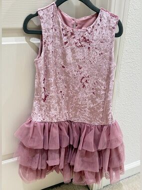 BCBGirls Dusty Pink Crushed Velvet Party Dress Size 6